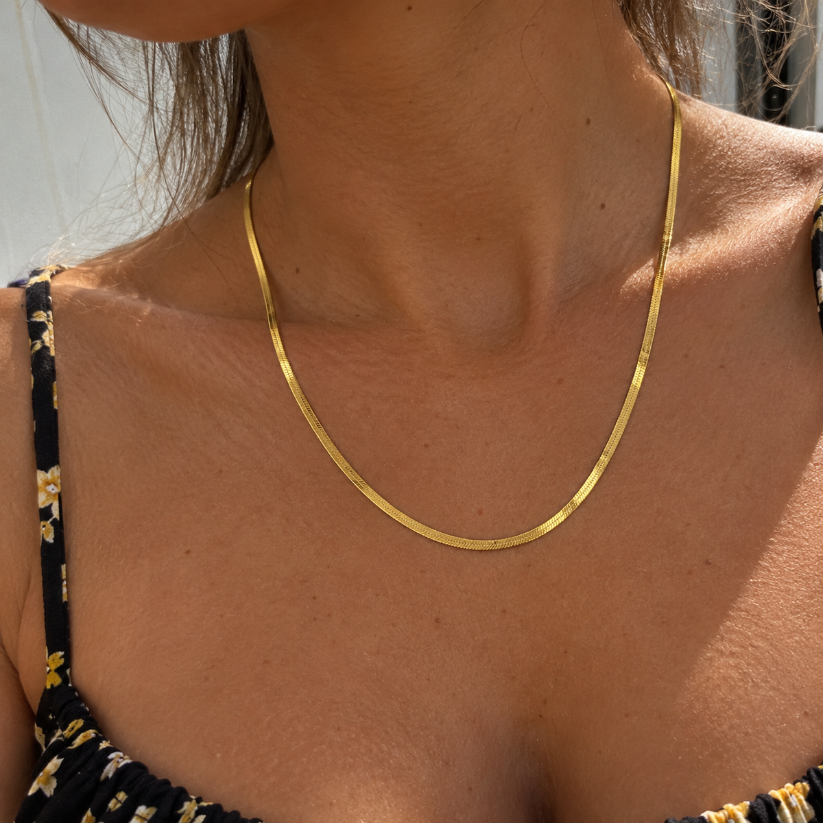 Collier maille serpent doré femme en acier inoxydable