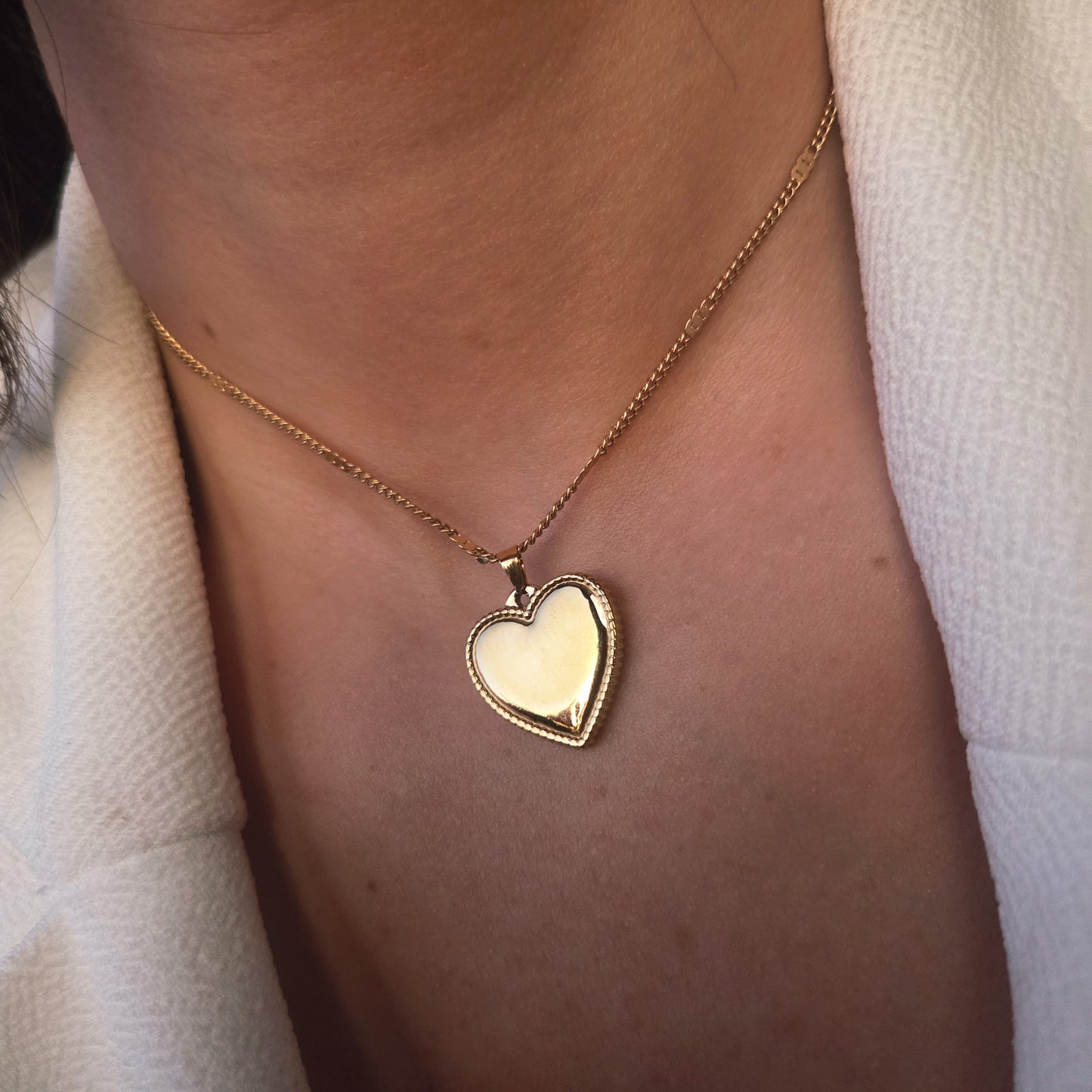 Collier Cœur Nacré Doré Acier Inoxydable Femme