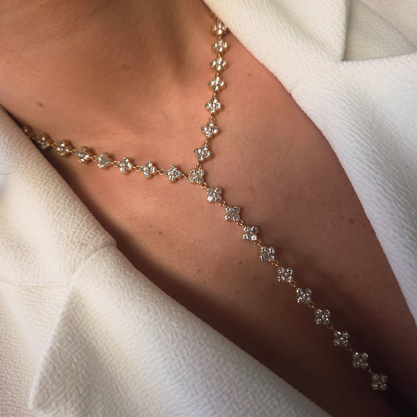 Collier de Corps Fleur Doré Acier Inoxydable Femme