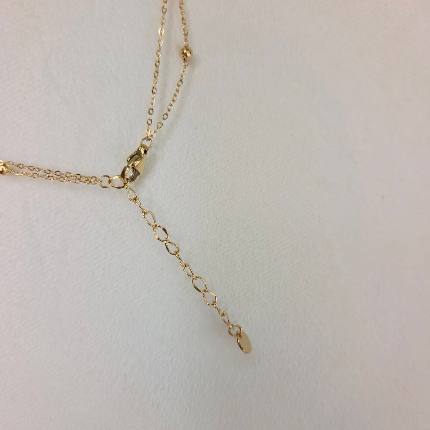 Collier double rang zircon et perles