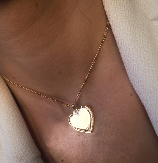 Collier cœur nacré doré en acier inoxydable Paribell