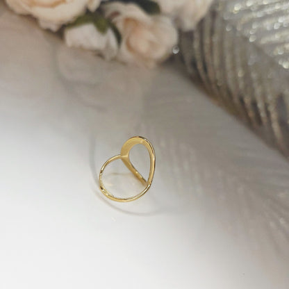 Bague ovale ajourée texturée