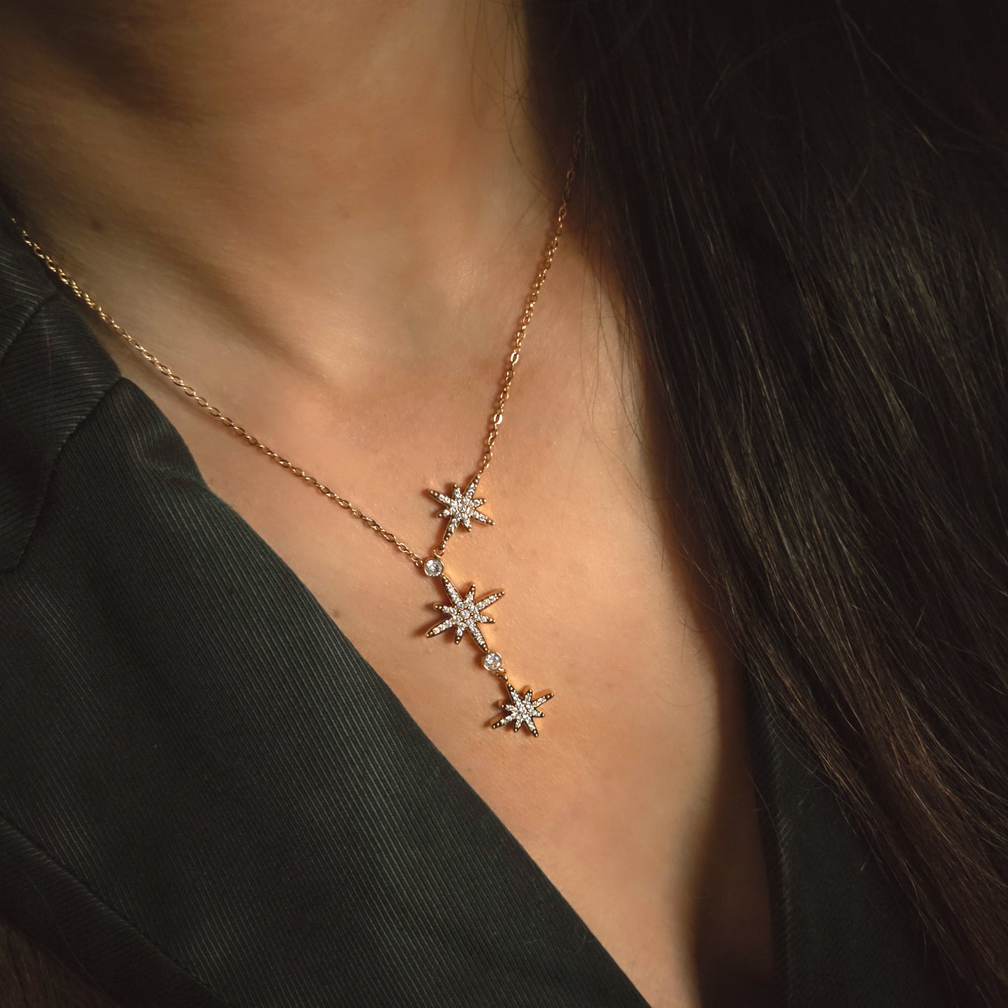 Collier constellation avec pendentif étoiles. Idée cadeau de Noël 