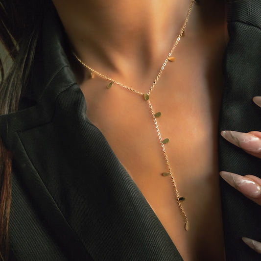 Collier sautoir doré en acier inoxydable – chaîne longue minimaliste chic