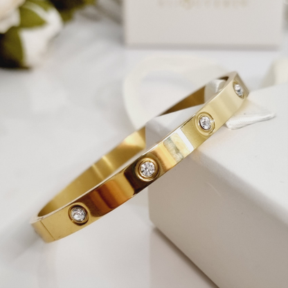 Bracelet jonc avec pierres zircons 