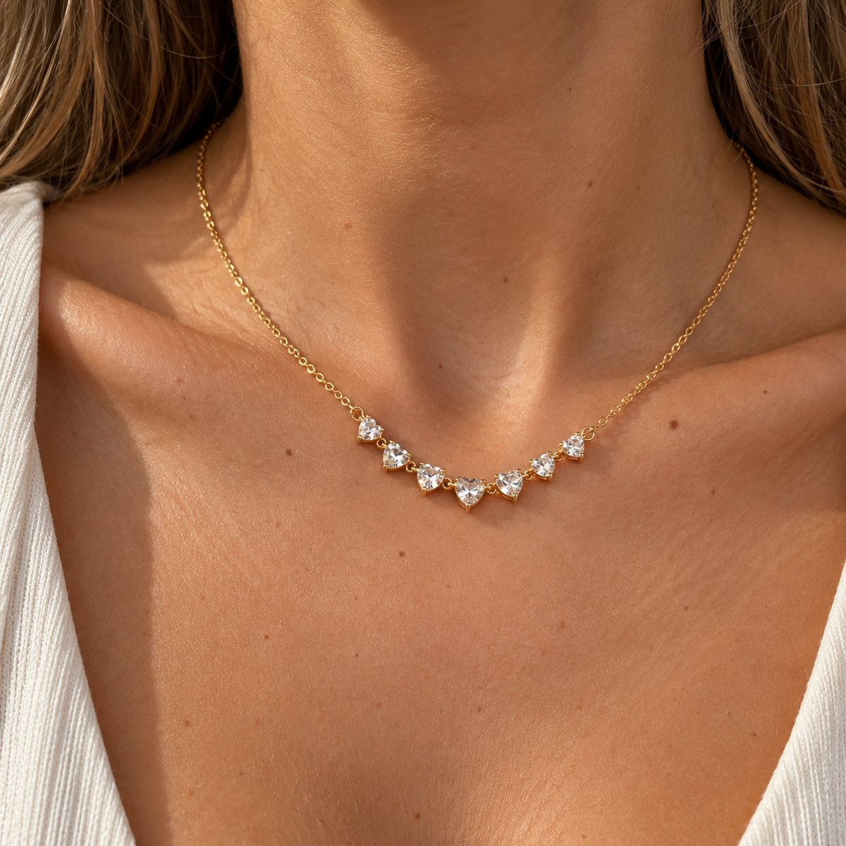Collier cœurs doré