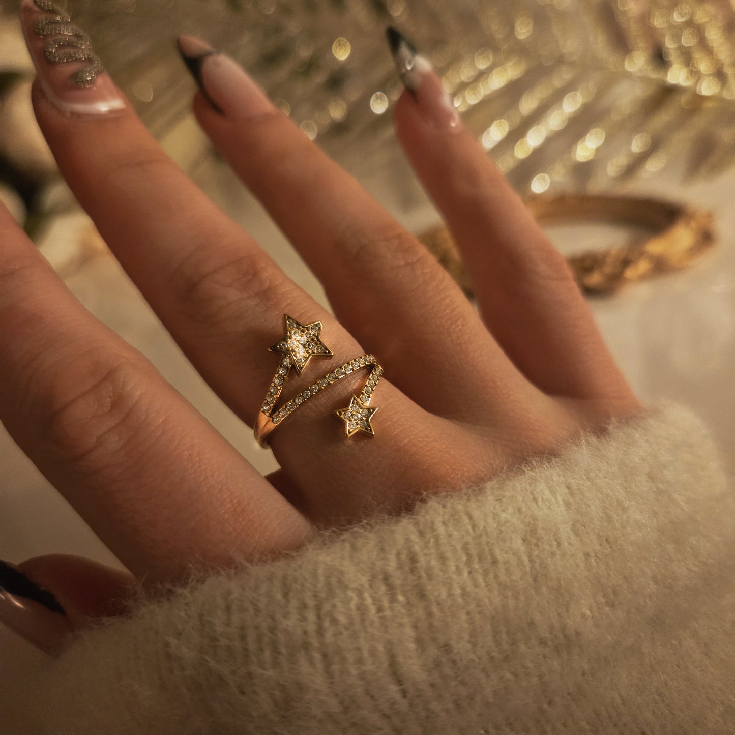 Bague Étoiles Dorée – Lumière & élégance