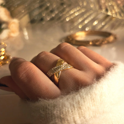 Bague croisée dorée – vue principale