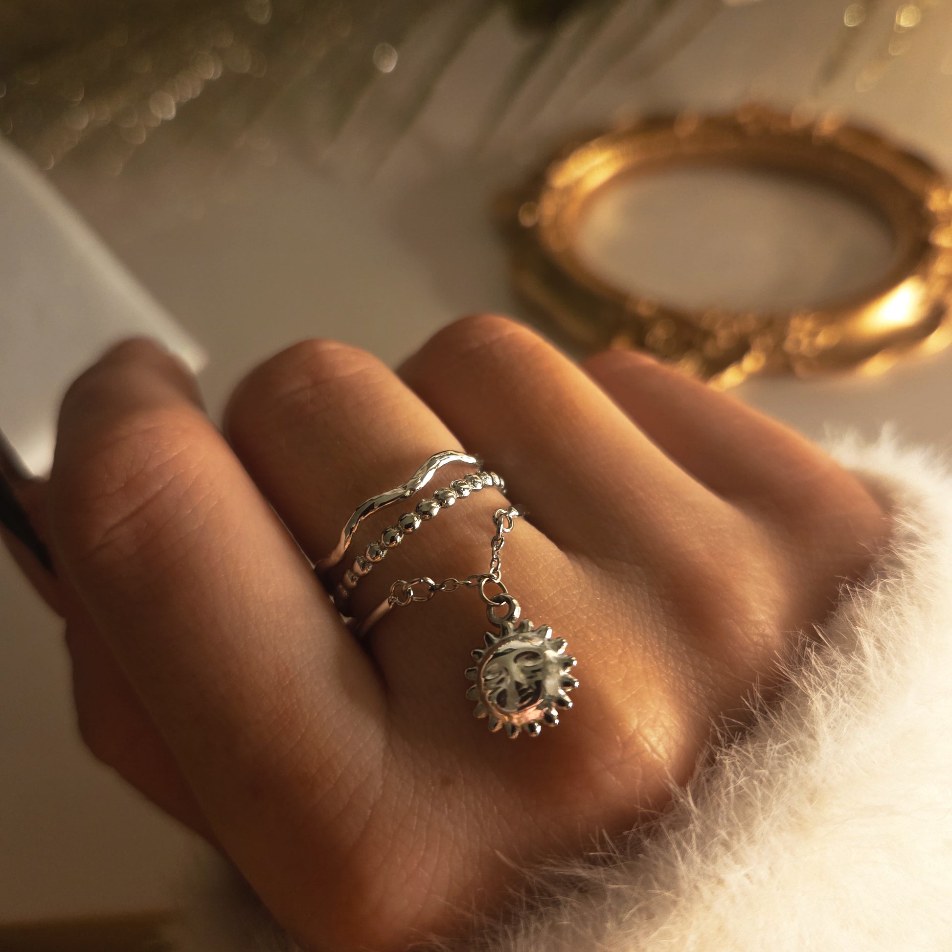 Bague soleil chaîne ajustable – vue principale