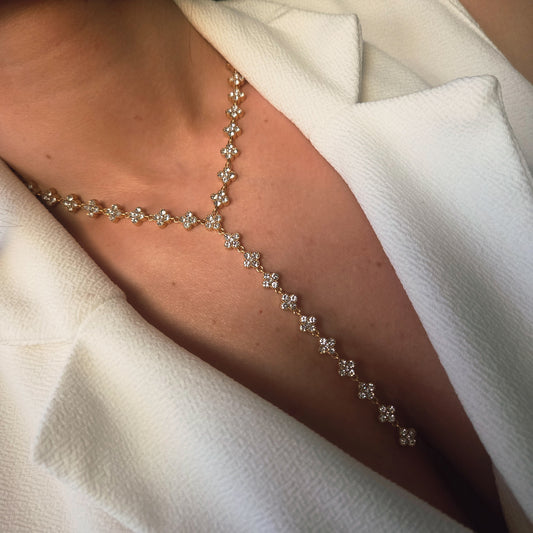 Collier de Corps Fleur Doré Acier Inoxydable Femme