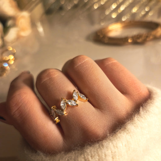 Bague Dorée Marquise – Éclat précieux