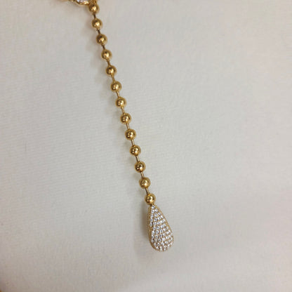 Collier Y doré en acier inoxydable – vue de profil