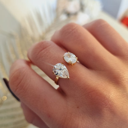 Bague Cléa dorée – vue portée