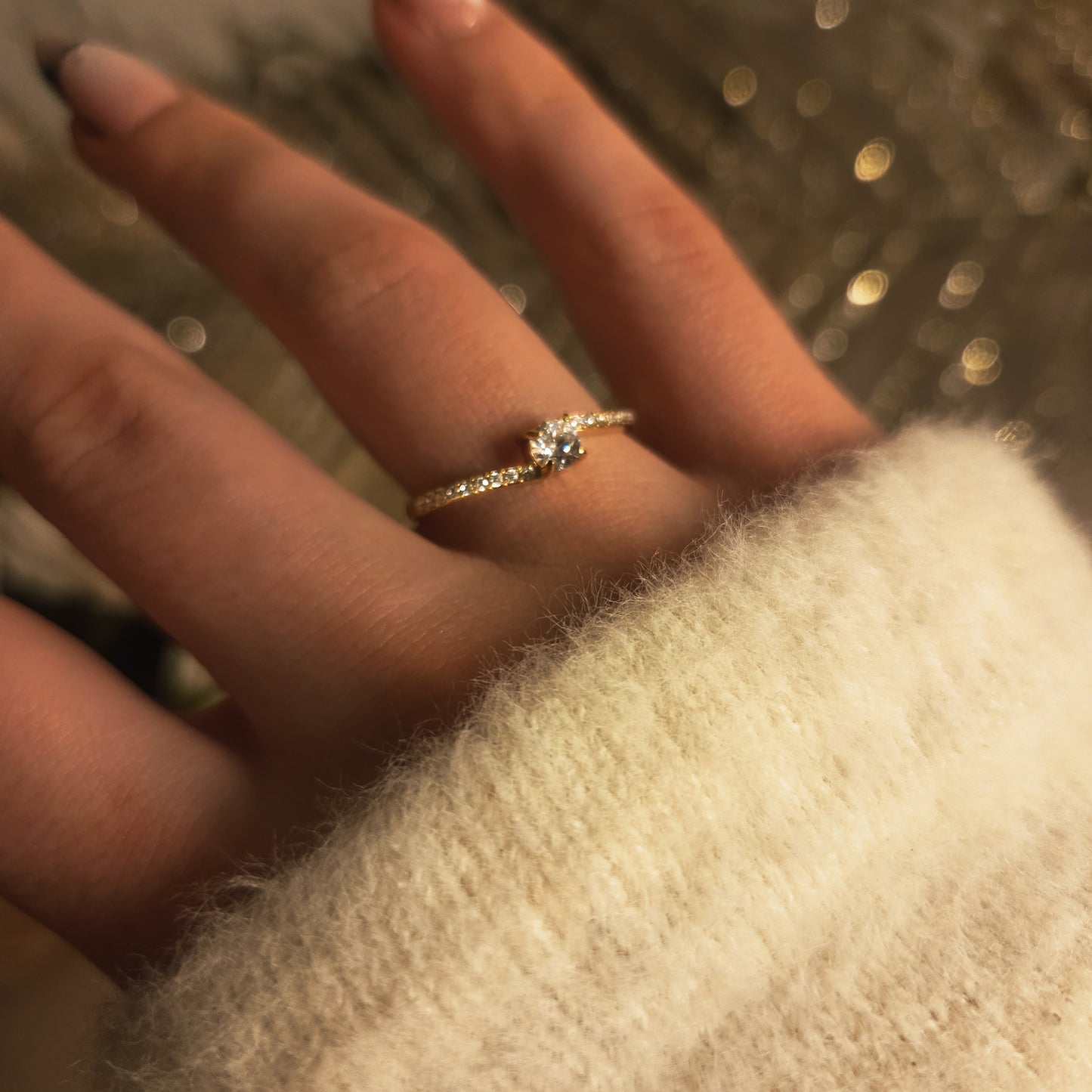 Bague femme acier inoxydable pierre blanche – résistante à l’eau, ajustable
