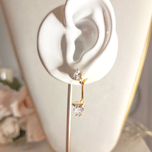 Boucles d’oreilles pendantes goutte zircon acier inoxydable (paire)