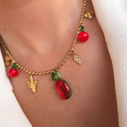 Collier charms fruits et pastèque – autre vue