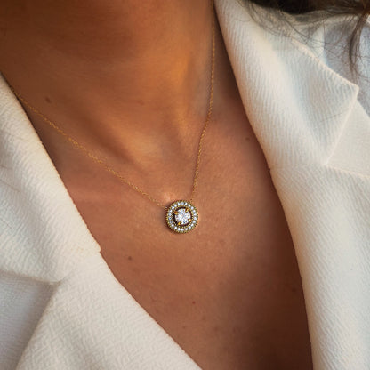 Collier Halo doré – vue principale