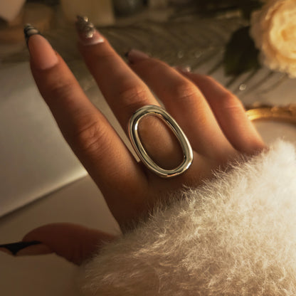 Bague ovale ouverte ajustable – autre vue