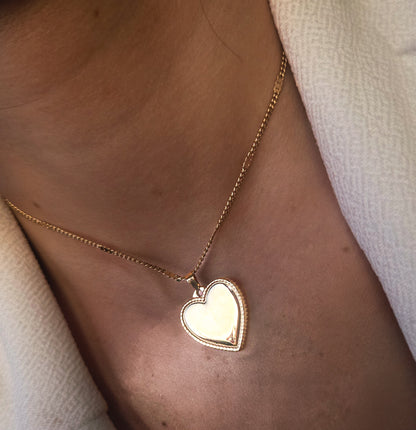 Collier cœur nacré doré en acier inoxydable pour femme