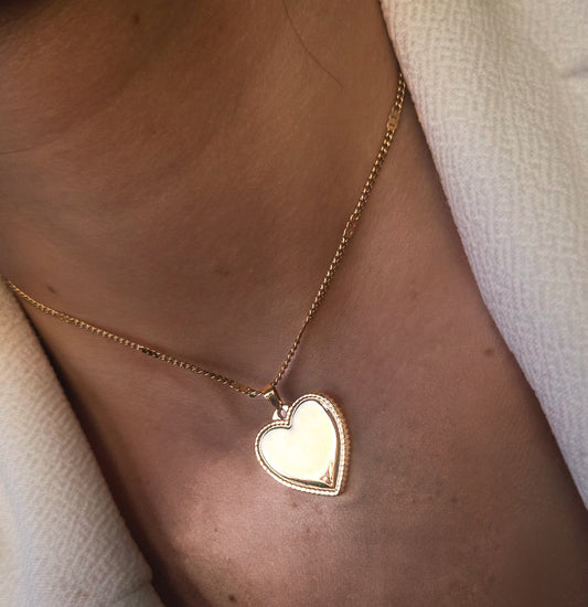 Collier Cœur Nacré Doré Acier Inoxydable Femme