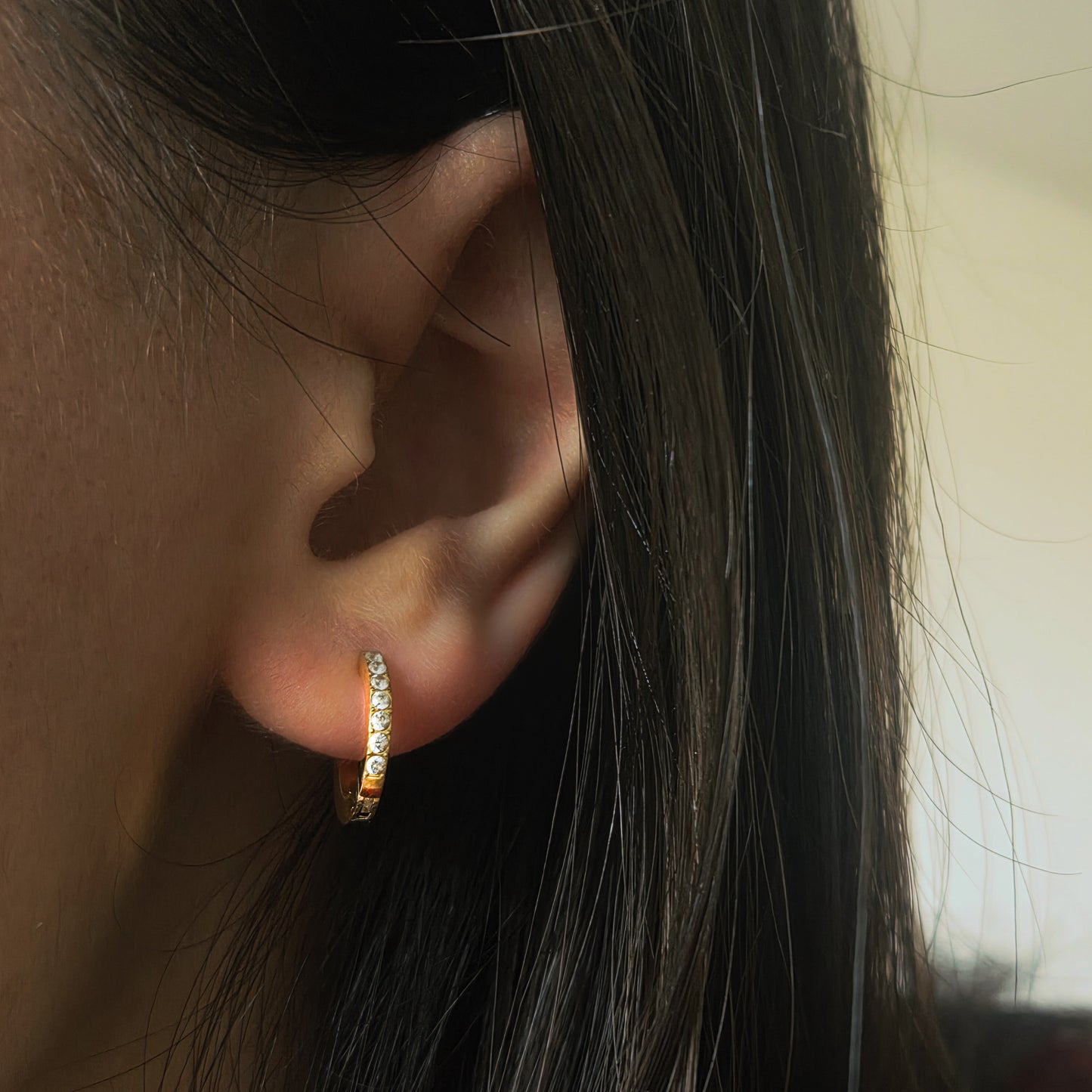 Boucles d’Oreilles Créoles Dorées Acier Inoxydable Femme