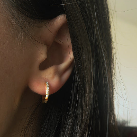 Boucles d’Oreilles Créoles Dorées Acier Inoxydable Femme