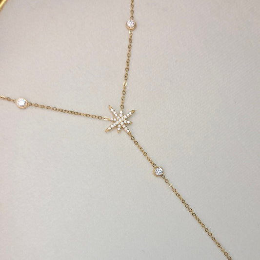 Collier sautoir doré étoile