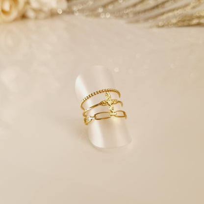 Bague Anaïs dorée en acier inoxydable