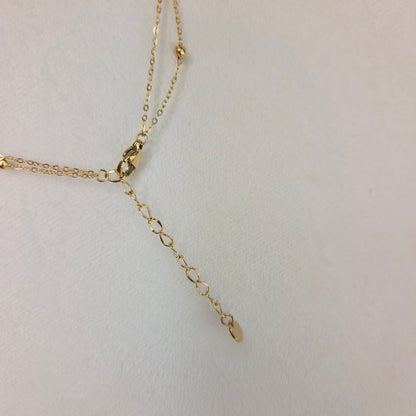 Collier double rang zircon et perles – détail du bijou