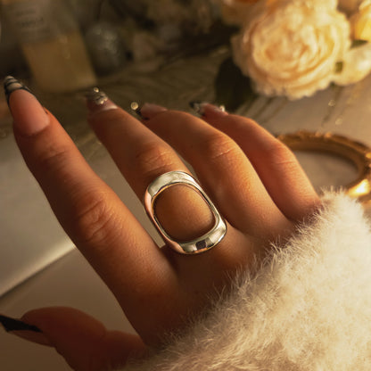 Bague ovale design ajustable – autre vue