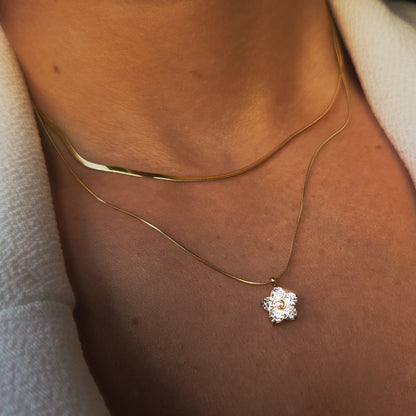 Collier fleur étincelante doré – vue principale