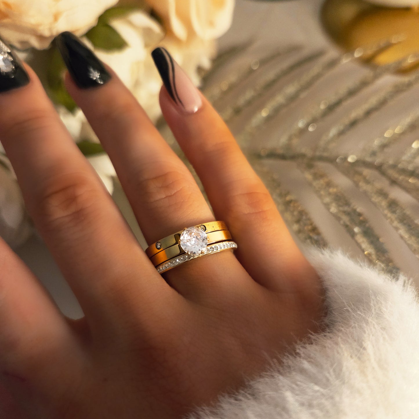 Bijoux résistants à l’eau et hypoallergéniques, parfaits pour un style chic et raffiné.Photo portée